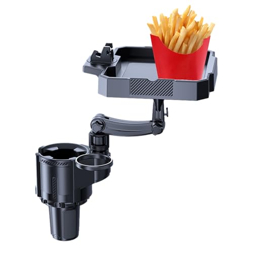 Expansor de bandeja de comida para coche, rotación de 360 grados, expandible, bandeja de mesa de alimentos, soporte para tazas, para sedán, caravana, SUV, motor, hogar, aperitivos, bebidas, cerveza