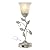 RORIANO Rustic Touch Table Lamp for Bedroom, 3-Way Dimmable Nightstand Lamp with 2 USB Ports, Retro Vintage White Glass Shade Leaf Desk Lamp for Living Room Entryway, LED Bulb Included