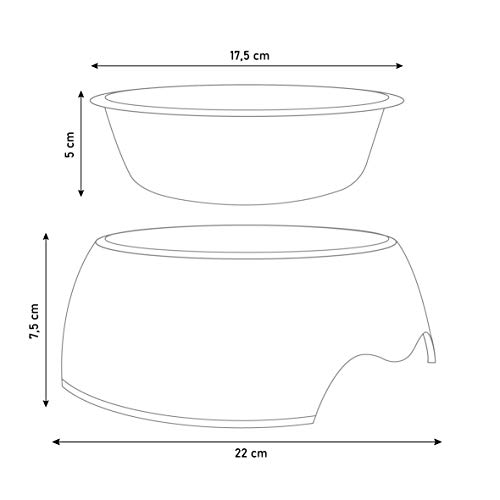 ne&no® Futternapf 2er Set für große Hunde | Fressnapf Hund rutschfest | Futternapf Hund (Gr.: L / 700 ml) | Wassernapf für Hunde | Dog Bowl