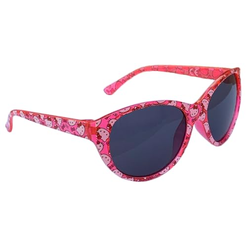 CARTOON Lunettes de soleil pour enfants Hello Kitty verres ronds avec protection filtre UV400, fuchsia