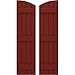 Ekena Millwork ARW401BE414X59MRH Americraft Four 3 Exterior Real Wood Joined Board-n-Batten Shutters w/Elliptical Top (Per Pair), 14"W x 59"H, Pepper Red