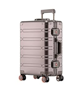 Reisekoffer aus Aluminium-Magnesium-Legierung, Rollgepäck, große Kapazität, Trolley, Handgepäck, Kabinenkoffer, titan, 61 cm (24 zoll)