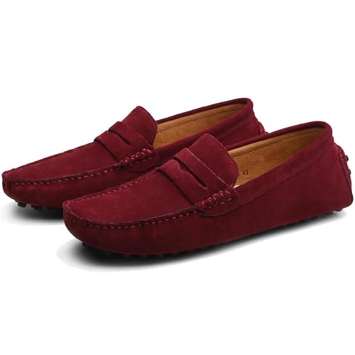 Image of PPXID Men's Dress Loafers Slip On Casual Shoes Lightweight Soft Penny Loafers Suede Driving Boat Shoes Moccasins