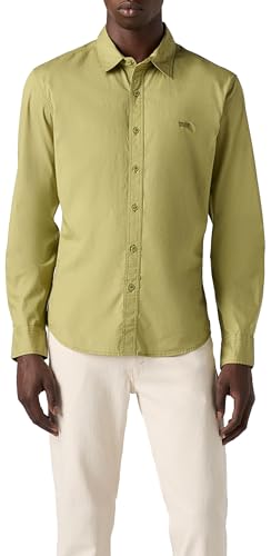 Levi's Men's Long-Sleeve Battery Housemark Slim Shirt, Sage, Large