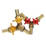ULTECHNOVO Kupfer Y-förmiges 3-wege Brenngasventil 4mm Absperrkugelventil Mit 2 Kanälen Verdickt Rot Für Gasversorgung Und Brenngasanschluss