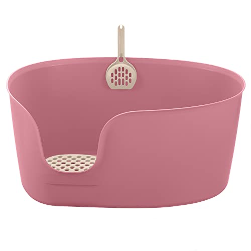 Richell PAW TRAX High Wall Cat Litter Box XL, Large High Sides Cat Litter Pan
