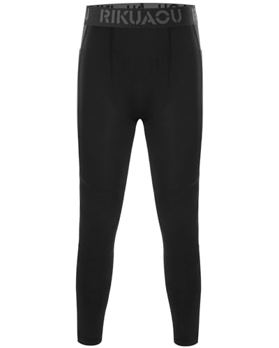 Boys Compression Pants Leggings, Youth Athletic Quick Dry Tights Football, Base Layer Spandex Sports with Pocket2