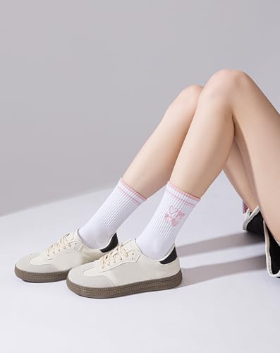 Image of Yawlsow Pilates Grip Socks for Women Yoga Grippy Socks Cute Barre Non Skid Athletic Crew Sticky Sock Workout Hospital