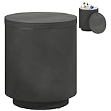 HOMCOM 2.6 Gal Outdoor Cooler Side Table, 3-in-1 Cool Coffee Table with Storage, Removable Ice Bucket and Lid, Concrete Small Patio Table for Party, Poolside, Deck, Charcoal Gray