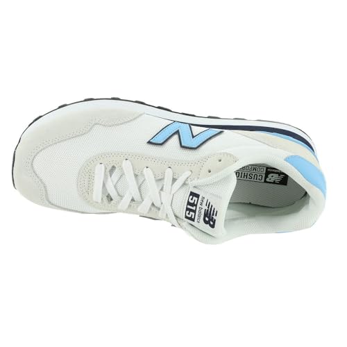 New Balance Men's 515 V3 Sneaker, White/Sea Salt/Coastal Blue, 72