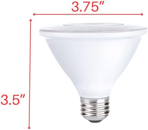 10W PAR30 LED Bulb Short Neck, 10 Watt (75 Watt Equivalent), Dimmable, 3000K Warm White or 5000K Daylight, 800Lumens, Medium (E26) Base, Indoor Use, Energy Star Certified, UL listed. (3000K, 6 Pack)