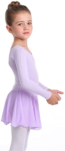 Image of MdnMd Toddler Ballet Leotards for Girls Dance Leotards with Skirt Gymnastic Ballerina Outfit Dress Classic Short Sleeve