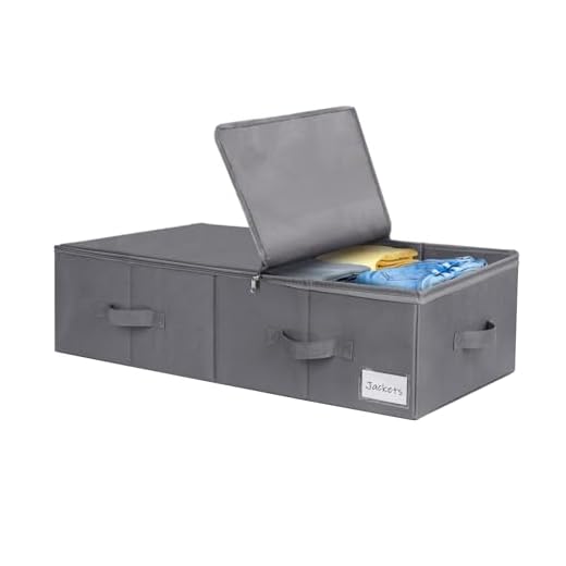 Lannvan Cajas Almacenaje Ropa,Plegable Bolsas para Guardar Ropa Con Mango Reforzado,Apto para Edredones,Mantas,Almohadas,Juguetes y otros artículos(70 * 41 * 18cm,Gris)