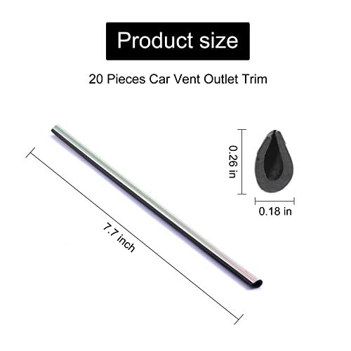 LivTee 20 Pieces Car Air Conditioner Decoration Strip for Vent Outlet, Universal Waterproof Bendable Air Vent Outlet Trim Decoration, Car Interior Accessories (Shiny Silver) - Thumbnail 2