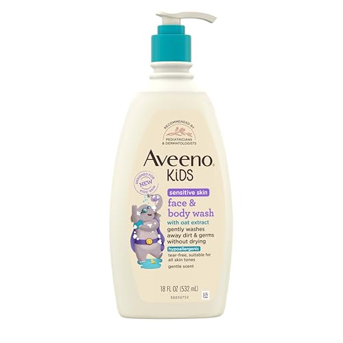 Aveeno Kids Sensitive Skin Face & Body Wash, Nourishing Oat...