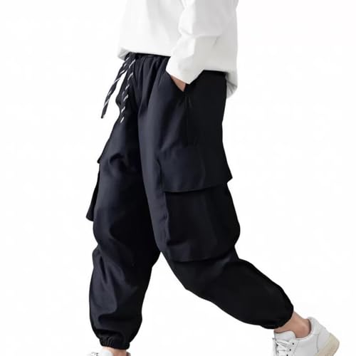 Boys Sweatpants Casual Drawstring Cargo Pants Soft Comfy Elastic Waist Baggy Jogger School Pants for Boys 5-16 Years
