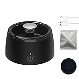 Forte vitesse du vent : fonctionnement à un bouton, le bouton de commutation a deux niveaux pour régler la vitesse du vent, rapide ou lent, gratuit et pratique. Contenu : 1 cendrier électronique, 1 filtre, 1 câble de chargement USB, 1 manuel d'instructions.