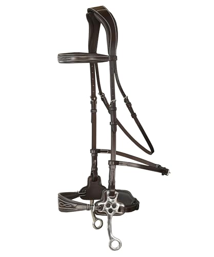Exion Nova Hackamore Bridle for Horses Anatomical Bitless Bridle with Rubber Reins| AntiPressure Crownpiece | Vegetable-Tanned Leather | Size Full Cob Pony & Over
