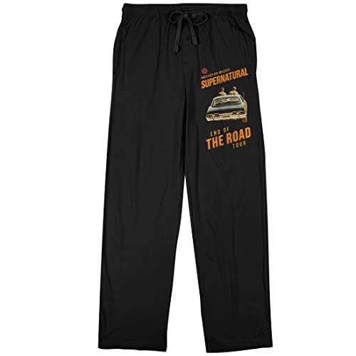 Bioworld Supernatural End of The Road Tour Men's Black Drawstring Sleep Pajama Pants
