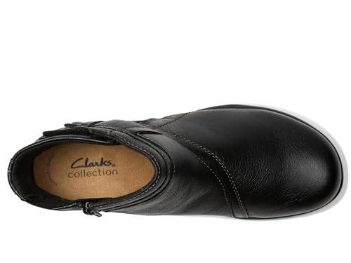 Clarks Women's Carleigh Style Ankle Boot, Black Leather, 8.52