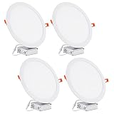 JARLSTAR 4-Pack 11 Inch Ultra-Thin LED Recessed Ceiling Light with Junction Box, 6000K Daylight, 24W