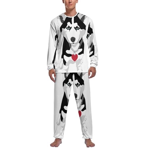 Pyjama husky homme ensemble manche longue idée cadeau anniversaire originale