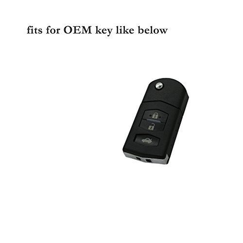 BROVACS Silicone Cover Protector Case Holder Skin Jacket Compatible with MAZDA 3 Button Flip Remote Key Fob CV9530 Red - Image 3