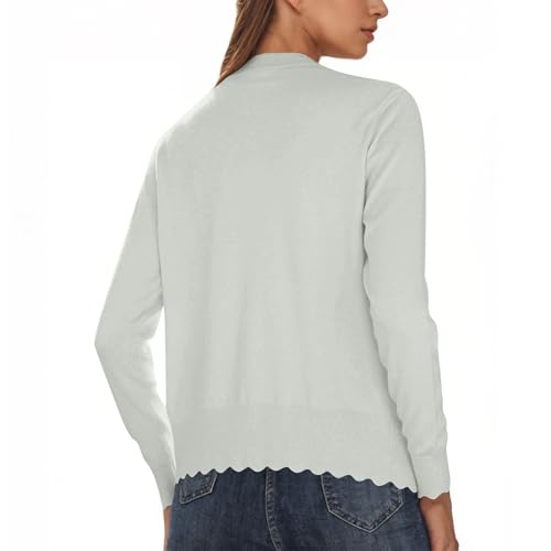 Women's Cardigan Sweater V Neck Lightweight Button Front Knit Tops - image 3