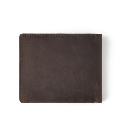 Image of TANSTITCH Slim Leather Wallet | Minimalist & Thin Wallet | RFID Protected Wallet (Black) (Mud Brown)