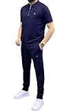 Mizah Men's Polo Sport Tring with Stylish Pants - Fashion Design and Assorted Colors for Youth and Men (Navy, L)