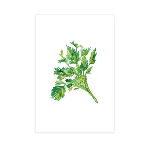 Peinture aquarelle persil de cuisine sur toile premium au design minimaliste moderne