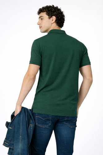 Image of Men's Cotton Polo T-Shirt | Solid Regular Fit Polo Neck T-Shirt | Half Sleeve Casual & Office Wear | Soft Breathable Summer T-Shirt for Men