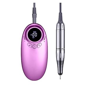 Nail Grinding Machine 35000RPM Coreless Motor Cordless Electric Nail Drill Machine, Portable Rechargeable Nail Art Electric Manicure Nail Drill for DIY Home or Salon Mani-Pedis