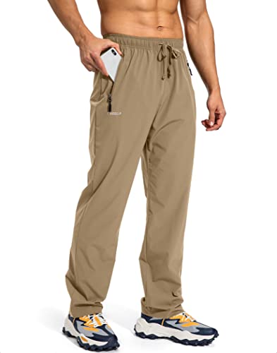 Image of Pudolla Men's Workout Athletic Pants Elastic Waist Jogging Running Pants for Men with Zipper Pockets