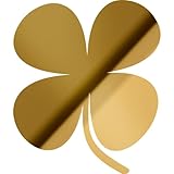 Decal Stickers of Shamrock Irish Clover (Metallic Gold) (Set of 2) Luxury Weatherproof Vinyl Decal Stickers for Laptop Desktop Smartphone Car Dirt Bike Wall Room Mason Jar Bathtub - ANDstic79196aGO