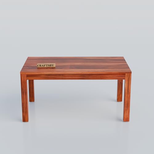 Image of 45 Inch Length Solid Sheesham Wood 4 Seater Dining Table Set | Four Seater Dinner Table with 3 Chairs & 1 Bench | Dinning Table Set 4 Seater for Living Room | Honey Finish