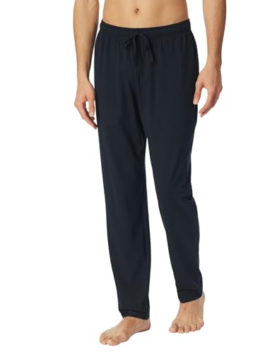 Schiesser Herren Lange Schlafhose Bio-Baumwolle - Mix + Relax Pyjamaunterteil, Dunkelblau_182185, 58 EU