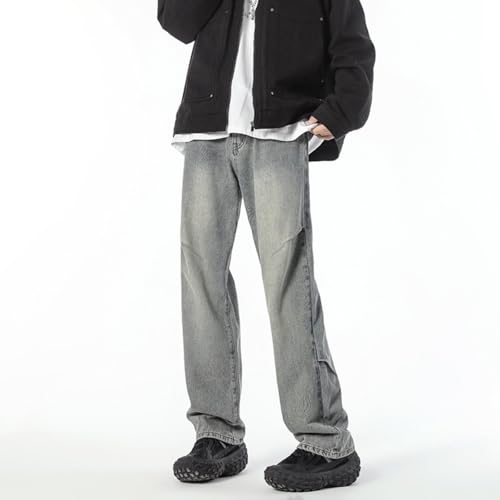 Jeans Pants Trouser Denim Spring and Autumn Vintage Washed Men's Classic Loose Paratrooper Versatile2