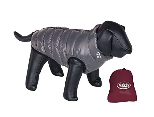 NOBBY Light Dog Coat Bordeaux Grey 20 cm, Bordeaux / Grey - Image 2