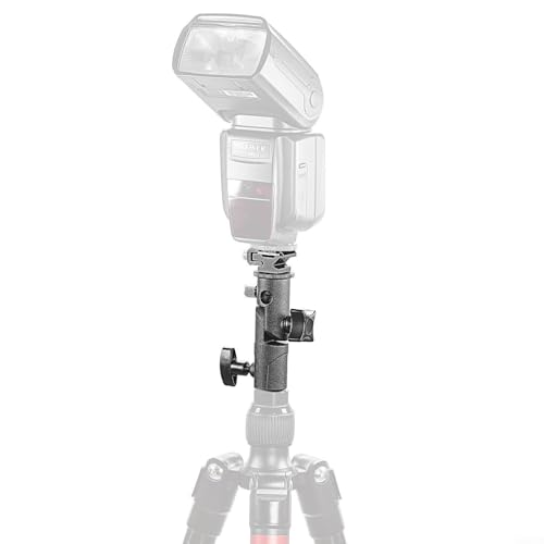 Image of Studio Photography Flash Mount Bracket With Hot Shoe Adapter Light Stand Holder With Umbrella Socket Mount Swivel Light Stand Bracket For Video LED Light Equipment