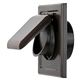 NO-PEST VENT, Exclusive Dual Door Dryer Vent Cover Outdoor 4 inch with Collar, Made in USA w Highest UV Resistant Plastic in any Outdoor Vent Cover (Brown, 4' Plastic WIth Collar)