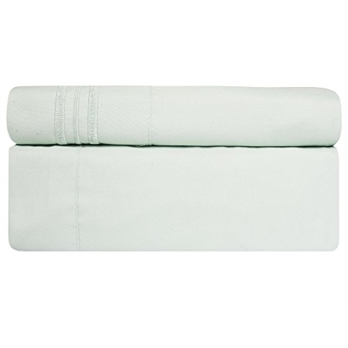 Aurora Bedding Juego de sábanas de 6 Piezas de la Serie 1800# 1 con Bolsillo Profundo, Lujo, Suave, cómodo, al Mismo Precio con 2 Fundas de Almohada adicionales, tamaño Queen, Color Menta