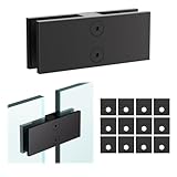 LukLoy 1 Pack Heavy Duty Railing Glass to Glass Clamp, Premium 304 Stainless Steel with Dual Powder Coating – No Drill, 180° Angle for Frameless Glass Railing, Pool Fence, Balustrade, Indoor & Outdoor