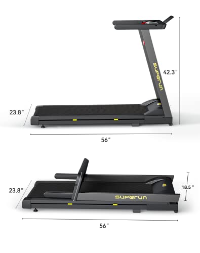 Superun Folding Treadmills For Home, 3Hp Treadmill With Led For Walking & Running, Portable Treadmill With Bluetooth Connectivity App #TOP6