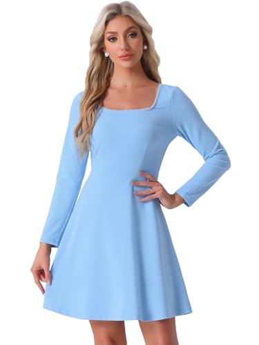 Robe trapèze vintage Allegra K à manches longues, l'élégance raffinée