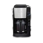 Hamilton Beach 12 Cup Programmable Front-Fill Drip Coffee Maker with Glass Carafe, Auto Shutoff, 3 Brew Options, Black with Stainless & Chrome Accents (46321) Hamilton Beach 12 Cup Programmable Front Fill Drip Coffee Maker with Glass Carafe Auto Shutoff 3 Brew Options Black with Stainless Chrome Accents 46321