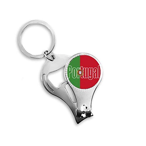 Portugal Country Flag Name Nail Nipper Ring Key Chain Bottle Opener Clipper