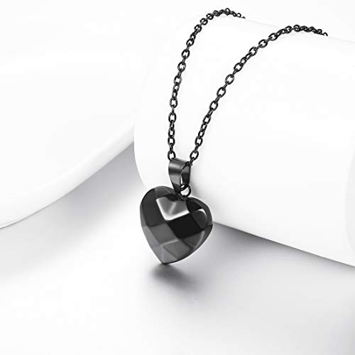 U7 Tiny Heart Necklace for Women, Stainless Steel 18K Gold/Black/Rose Gold Plated Link Chain Dainty Love Hearts Pendant Necklaces3