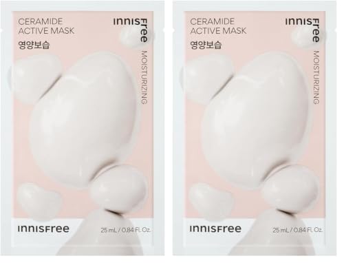 Image of Innisfree Ceramide Active Sheet Mask 25ml | Korean Hydrating Sheet Mask with Ceramides | Intensive Moisturization & Skin Barrier Repair | Soothes Dry, Sensitive Skin for Soft & Healthy Glow