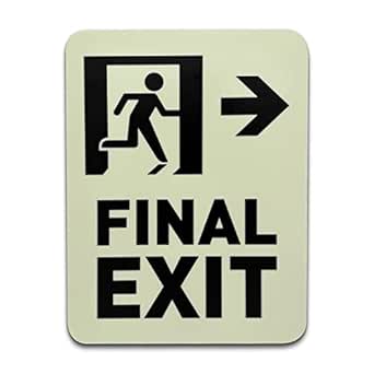 Final Exit RIGHT Sign - Photoluminescent NFPA DOB Compliant Sign, Glow in The Dark, TCO Inspection Certified - by GDS (6"W x 8"H)